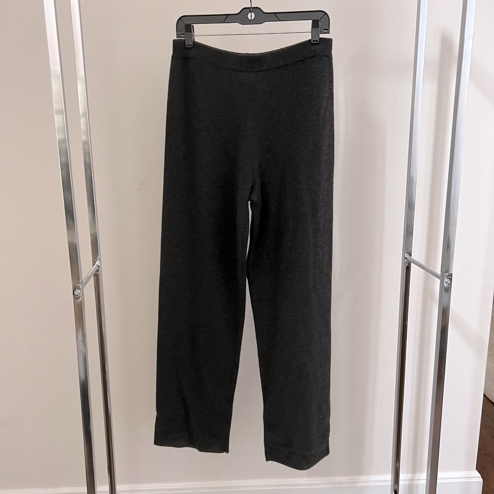 Eileen Fisher Charcoal Gray Wool Knit Pants in Size Medium — New without Tags